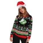 Pull homme femme assorti à motif de Noël dans un fond blanc